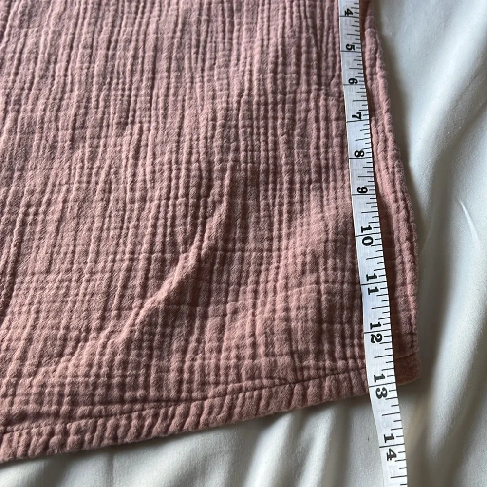 Universal Thread Balloon Sleeve Cotton Women Copper Rose Long-sleeve Blouse Sz M